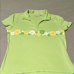Sonoma Green Fitted Polo Shirt with Yellow Trim